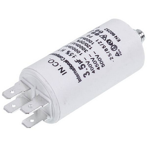 Конденсатор пусковий CBB60 3.5uF 450V для пральної машини 34x70mm (4 клеми)