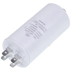 Конденсатор пусковий CBB60 30uF 450V для пральної машини (4 клеми, під гайку) 45x95mm