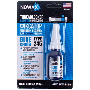 Клей фіксатор різьби NOWAX THREADLOCKER BLUE 10g для побутової техніки (артикул NX21139)
