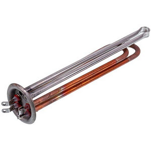 Фланцевий тен для бойлера Thermex 2000W (мідний), діаметр фланця 63mm, 2 трубки під датчик (M6)