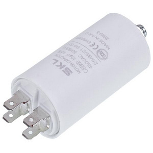 Конденсатор пусковий CBB60 10uF 450V для пральних машин (4 клеми, під гайку) 65x36mm