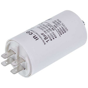 Конденсатор пусковий CBB60 18uF 450V для пральної машини (4 клеми, під гайку, 40x70mm)
