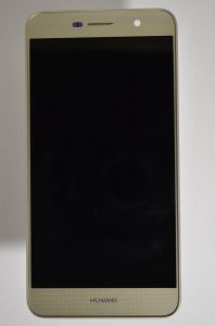 Дисплей Huawei Y6 Pro TIT-U02 із сенсором Gold/Золотий у зборі зі шлейфом бічних кнопок та динаміком слуховим, оригінальний.
