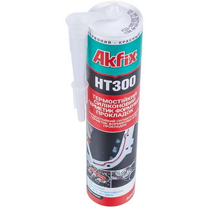 Силіконовий герметик термостійкий червоний Akfix HT300 280ml