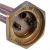 ТЕН мідний для бойлера Reco 182222 M54-1500-RC 1500W, гайка 54mm, L=275mm