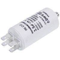 Конденсатор пусковий CBB60 3.5uF 450V для пральної машини 34x70mm (4 клеми)