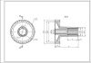 Велика шестерня для м'ясорубки Zelmer Bosch 00793638 D=30,5 (внутрішній 25)/H=61/17 (78)mm, Z=12 (внутрішні)/38 (косі)