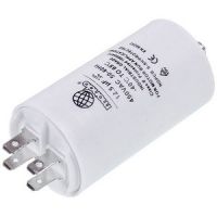 Конденсатор пусковий CBB60 для пральних машин Mondo 12.5uF 450V (під гайку, 4 клеми) 40x70mm